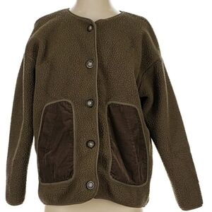 Madewell (Re)Sourced Fleece Cardigan Jacket Size XS in Cargo Green